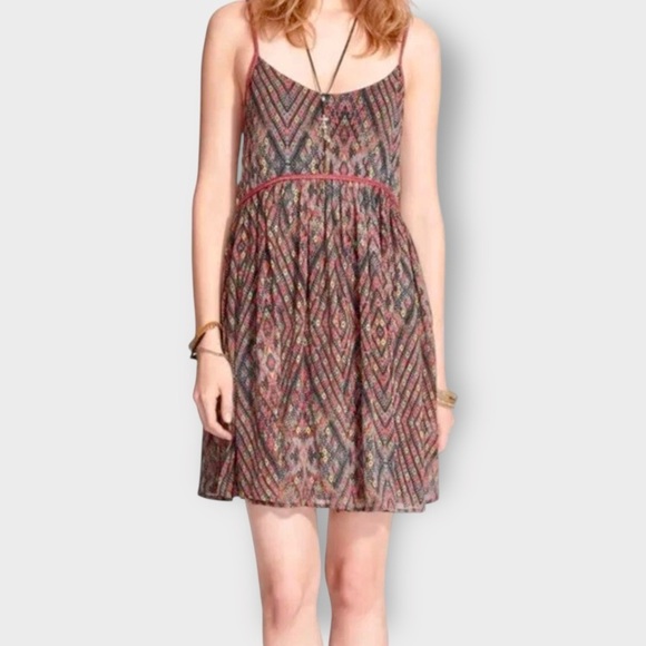 Free People ‘Kaleidoscopes in the Sky’ Babydoll Dress in “Black Combo” Size XS - Picture 15 of 16